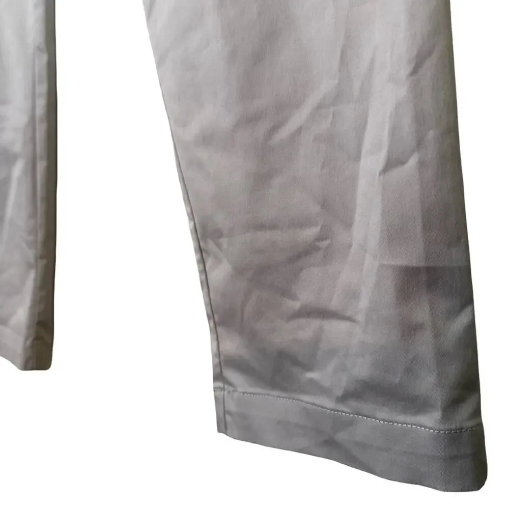 Banana Republic Slim Fit Mens Gray Khaki Flat Front Stretch Pants Preppy 36x32